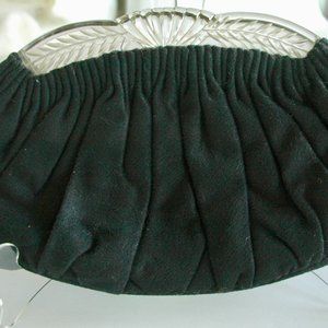 Vintage Handbag with Carved Lucite Handle